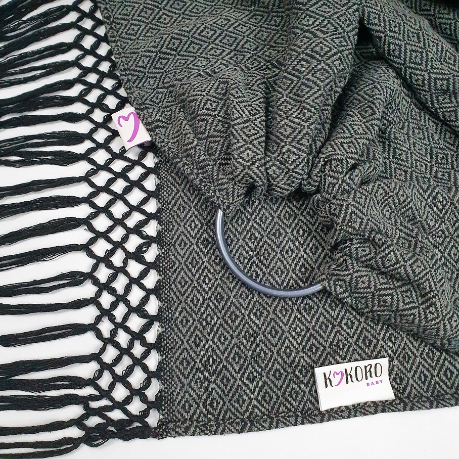 Bandolera tejida en Sarga gris