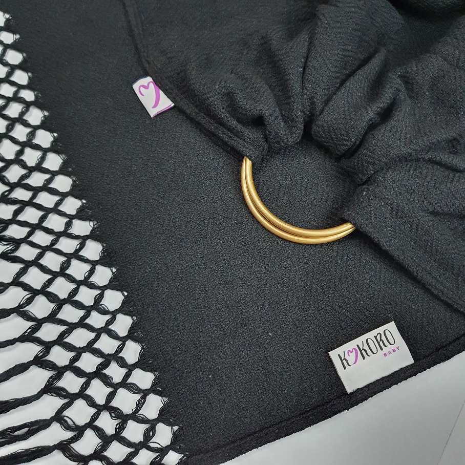 Bandolera tejida en Sarga full black