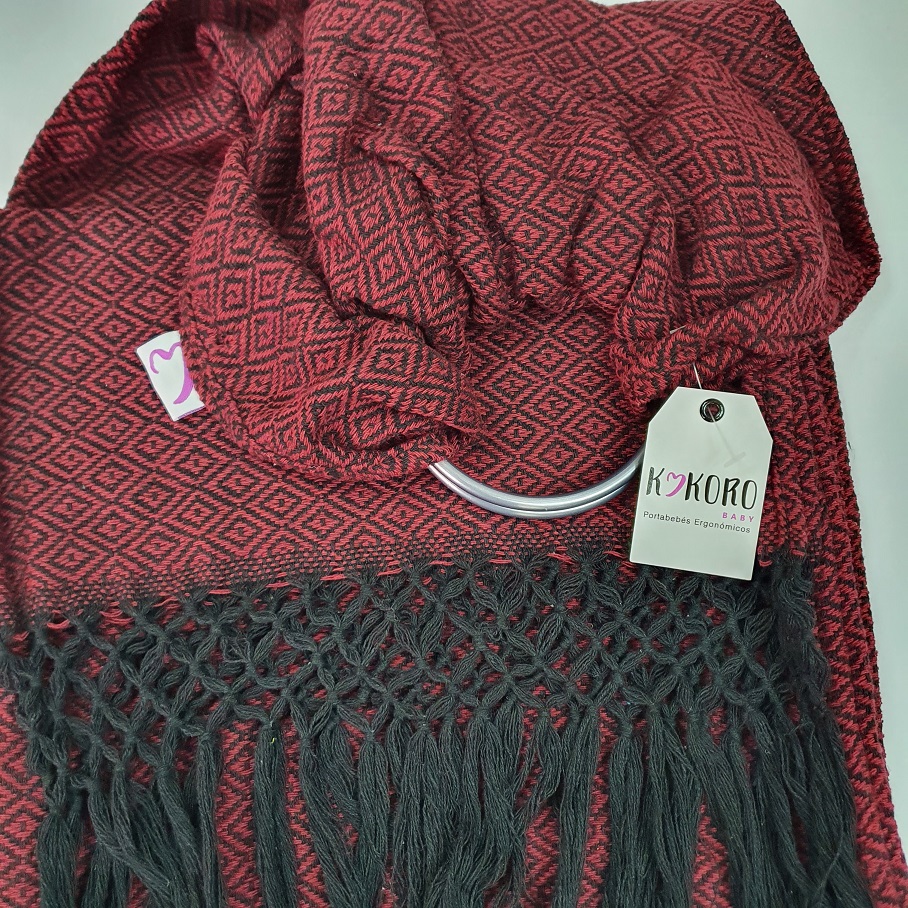 Bandolera tejida en Sarga burdeo