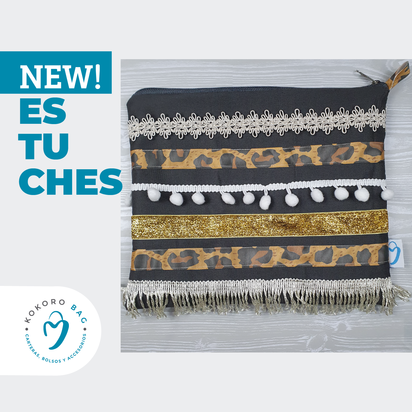 Maxi estuche diseño gris